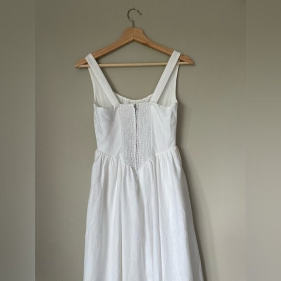 NEW Reformation Balia Linen Sleeveless Midi Dress in White | US 4 UK 8 - Picture 14 of 16